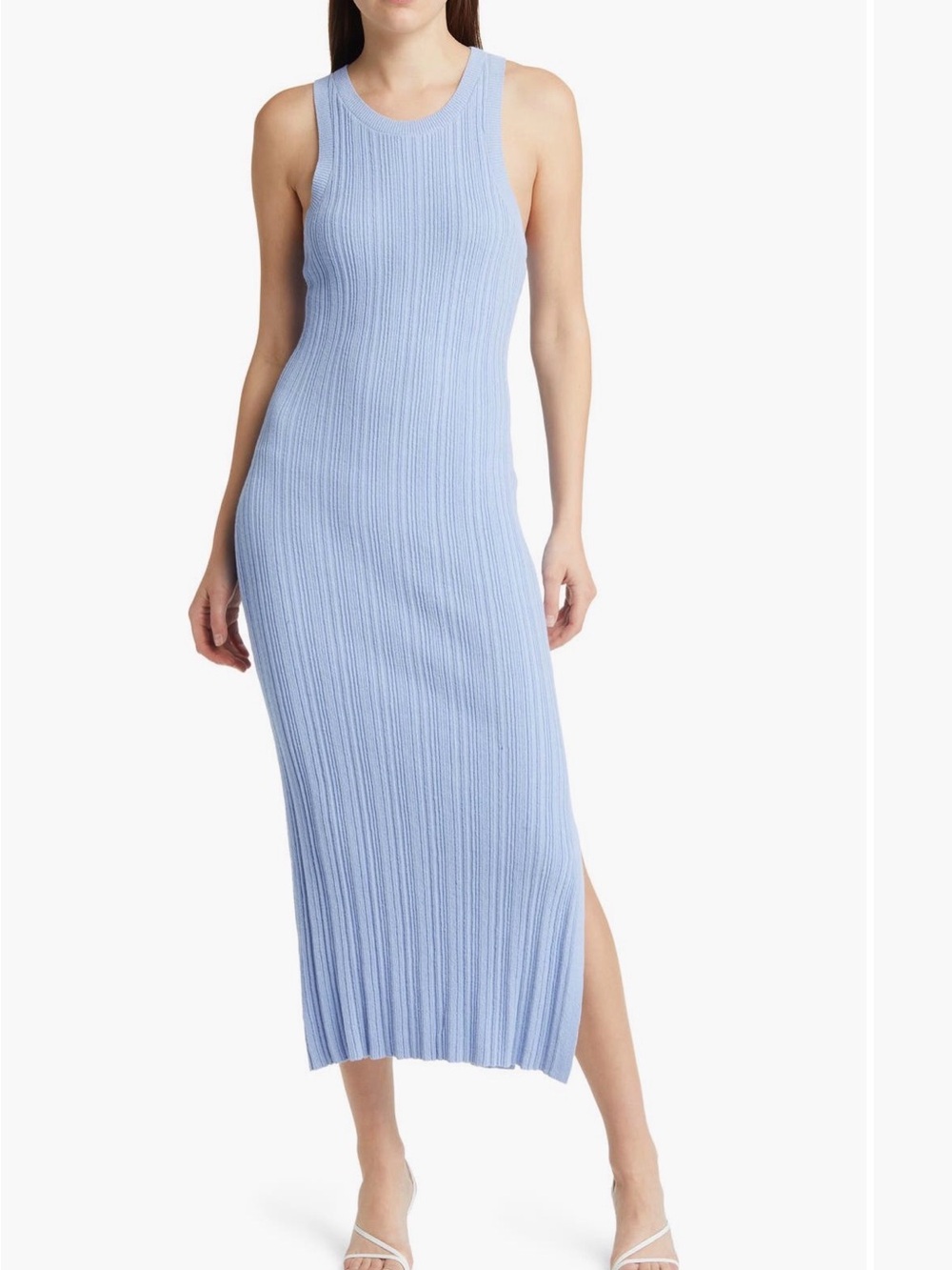 & Other Stories Ribbed Tank Maxi Dress in Sky Blue